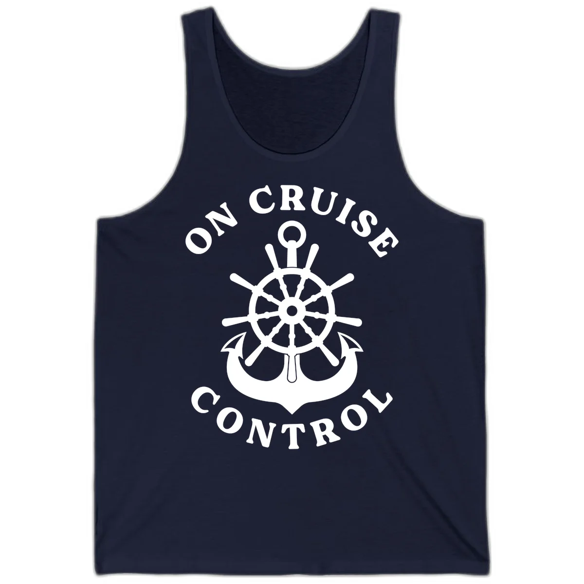 On Cruise Control Nautical Wheel Tank Top in Navy