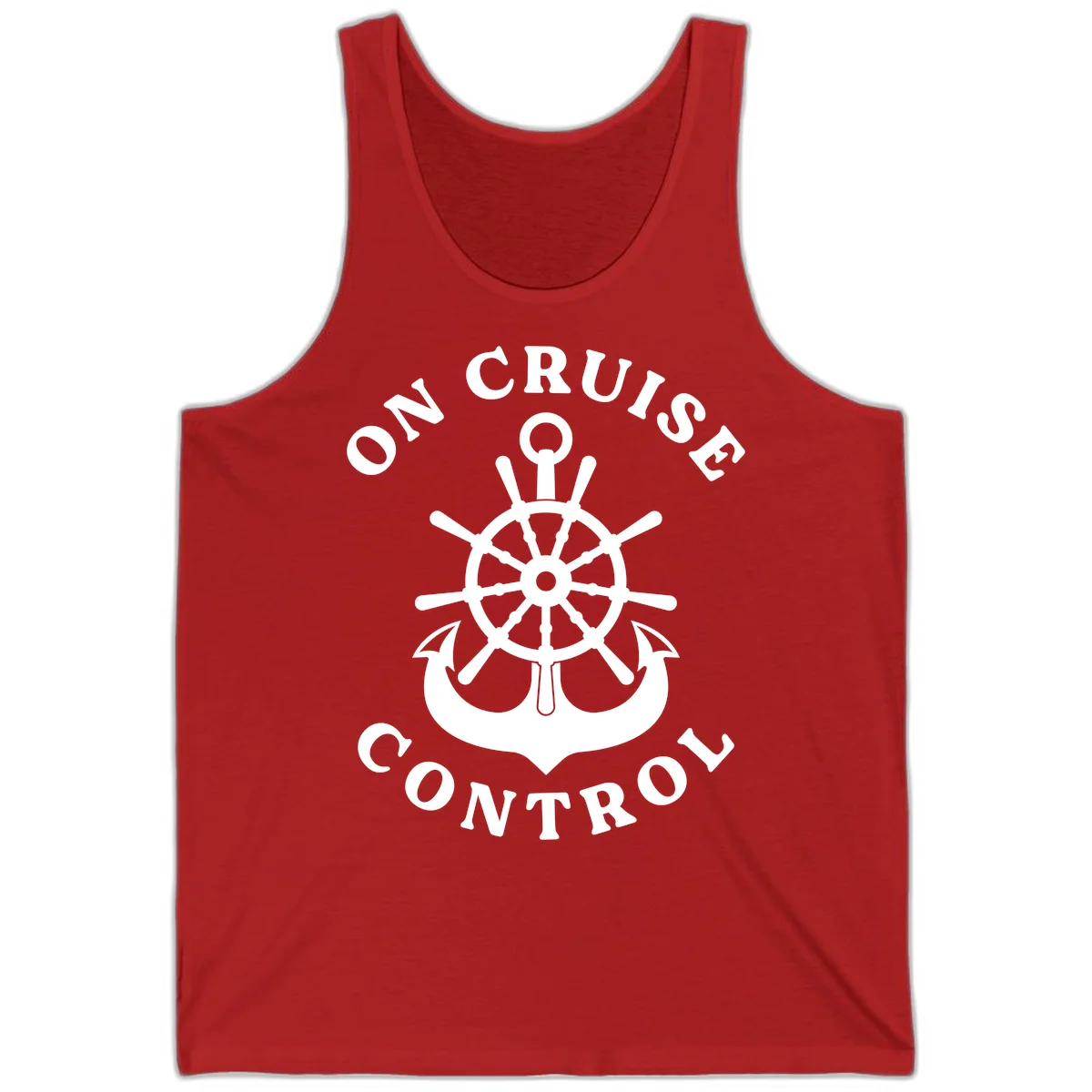 On Cruise Control Nautical Wheel Tank Top in Red