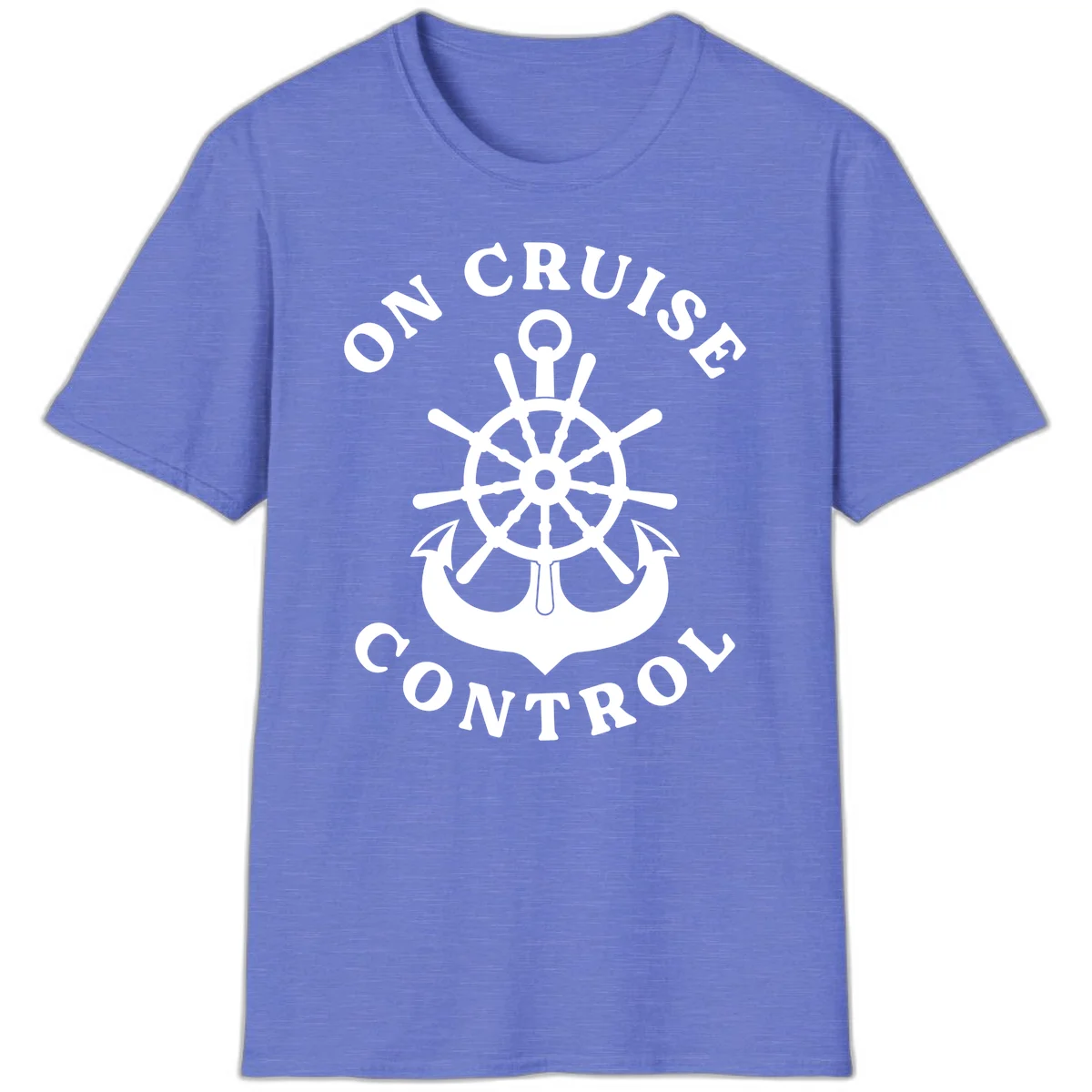 On Cruise Control Nautical Wheel T-Shirt in Heather Royal