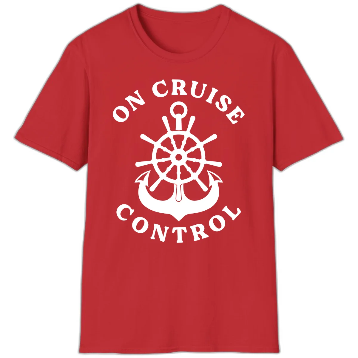 On Cruise Control Nautical Wheel T-Shirt in Red