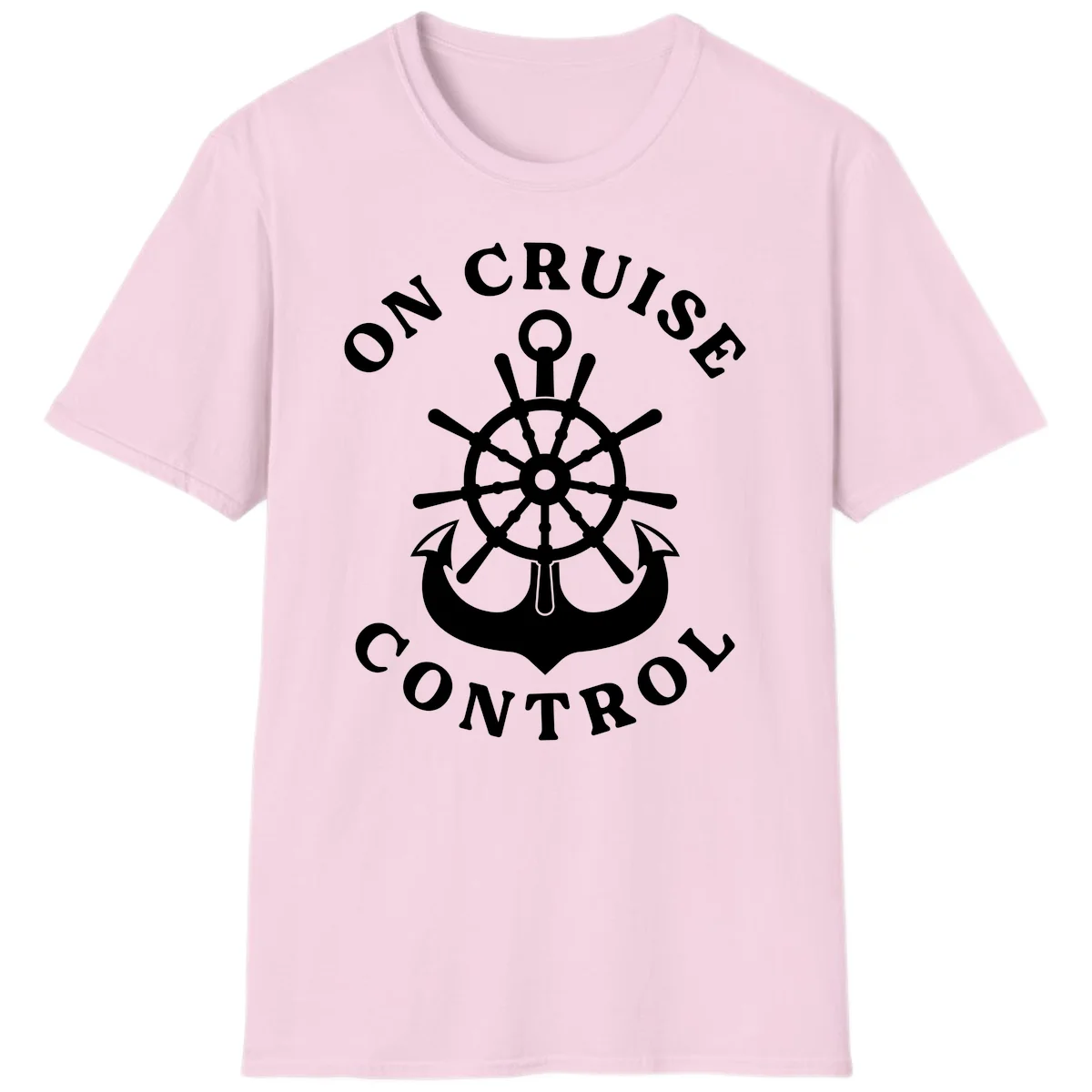 On Cruise Control Nautical Wheel T-Shirt in Light Pink