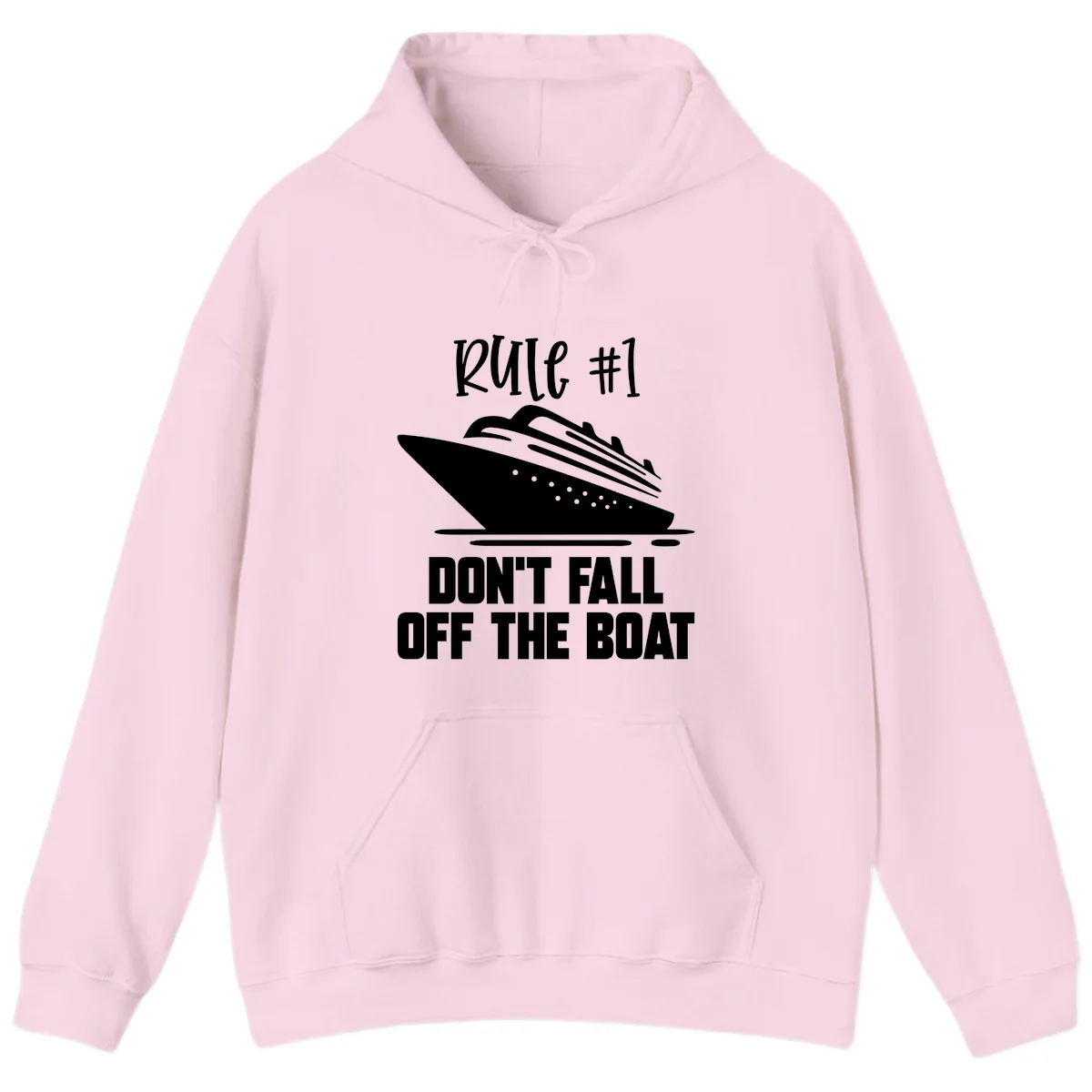 Rule #1 Don't Fall Off The Boat Hoodie in Light Pink