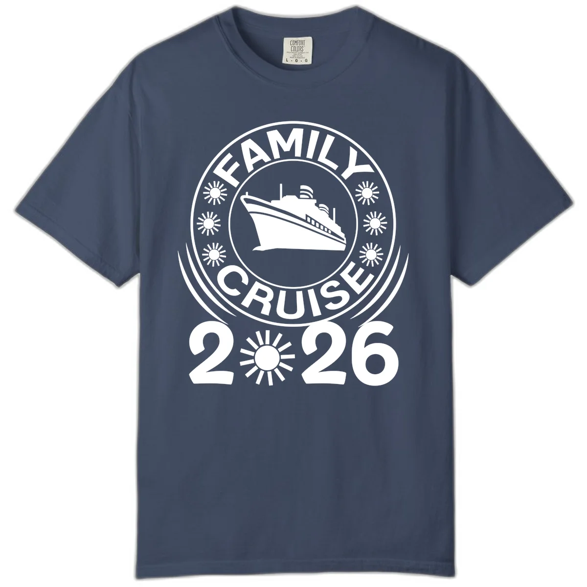 Family Cruise 2026 Badge Comfort Color T-Shirt in Midnight