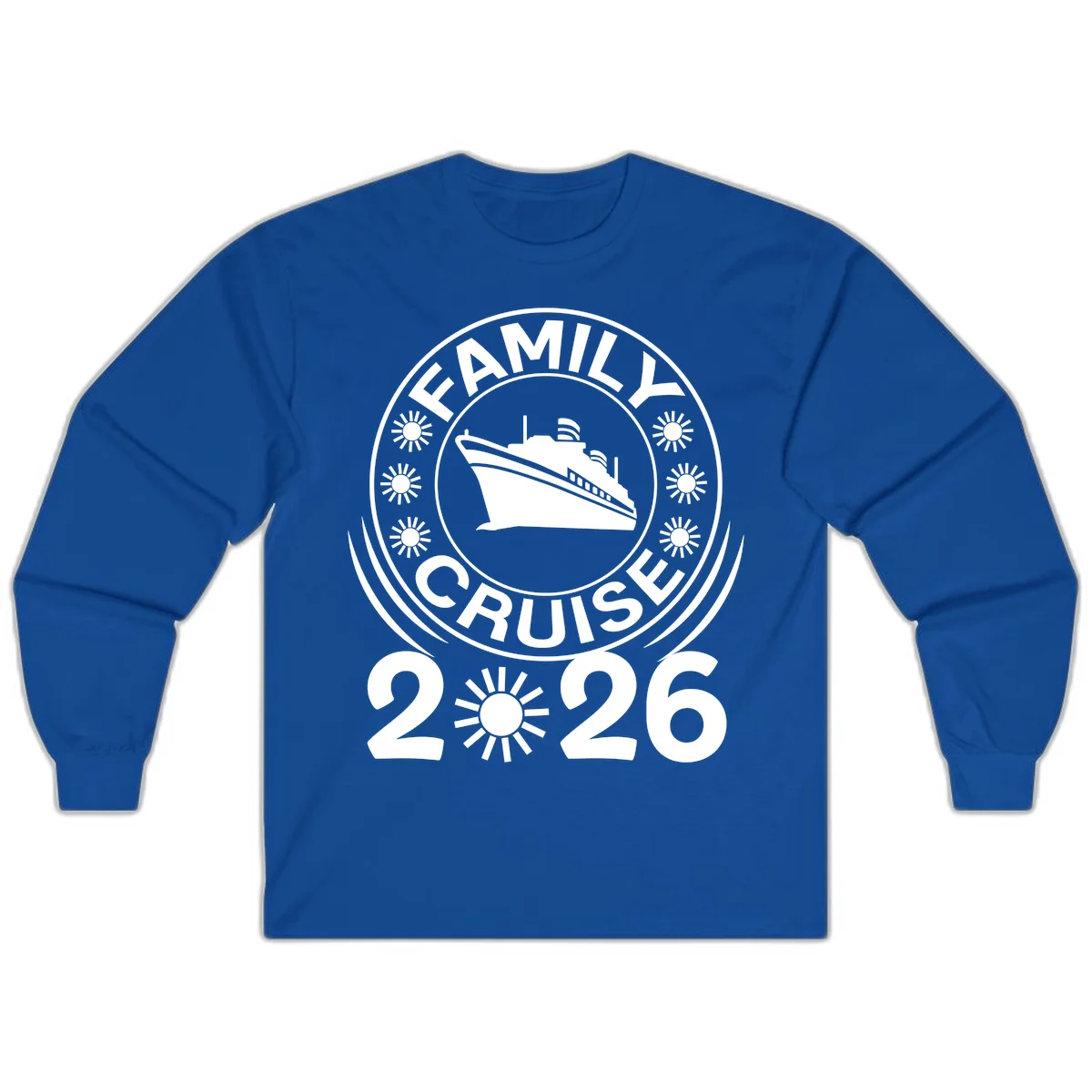 Family Cruise 2026 Badge Long Sleeve T-Shirt in Royal
