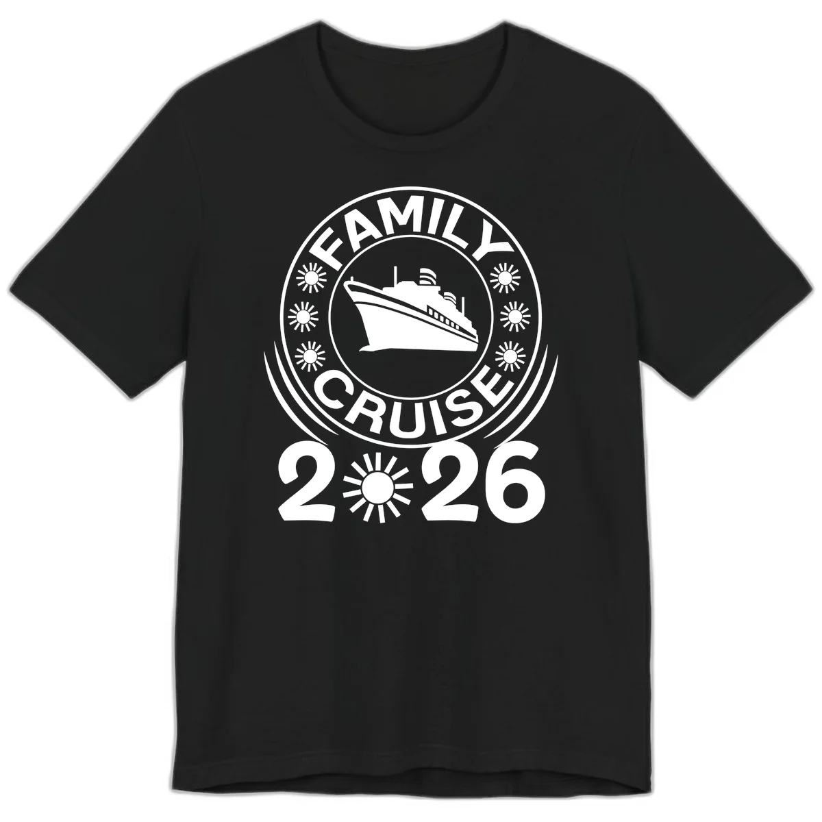 Family Cruise 2026 Badge Premium T-Shirt - Vacation Style in Black