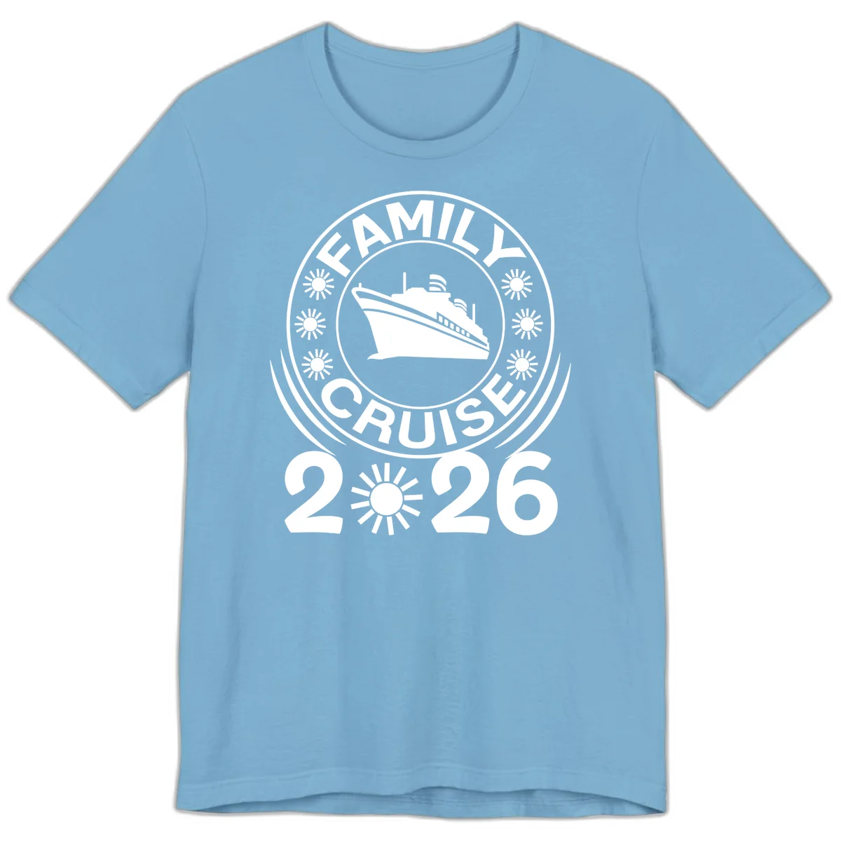 Family Cruise 2026 Badge Premium T-Shirt - Vacation Style in Ocean Blue