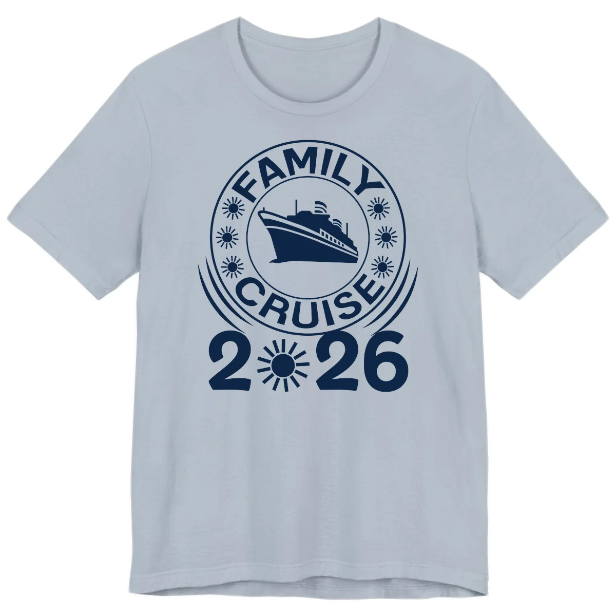 Family Cruise 2026 Badge Premium T-Shirt - Vacation Style in Light Blue