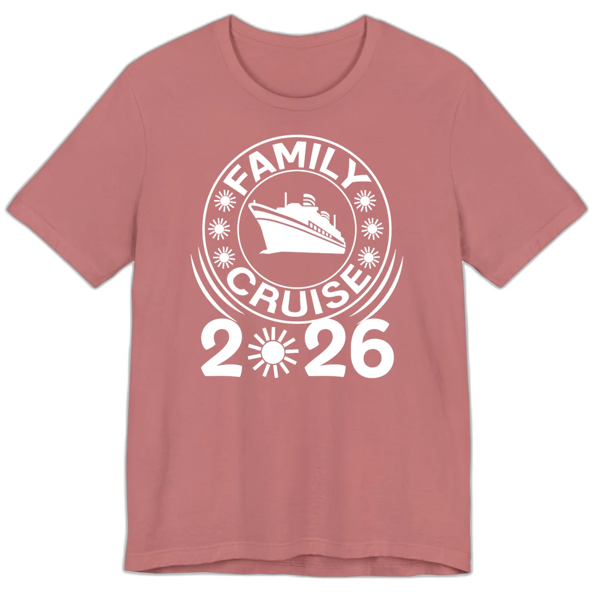 Family Cruise 2026 Badge Premium T-Shirt - Vacation Style in Mauve