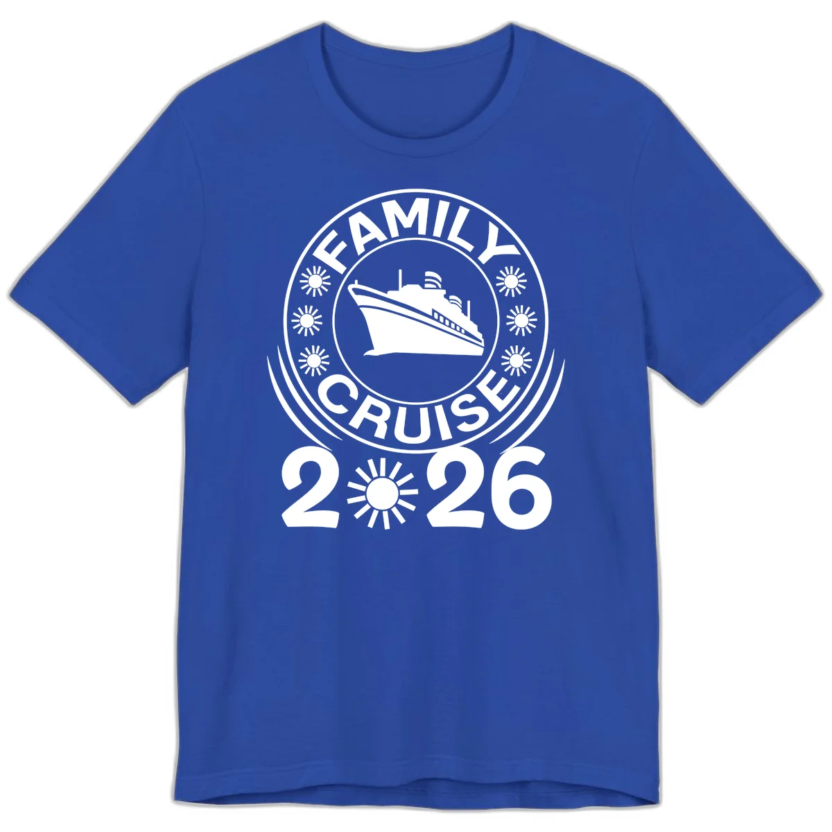 Family Cruise 2026 Badge Premium T-Shirt - Vacation Style in True Royal