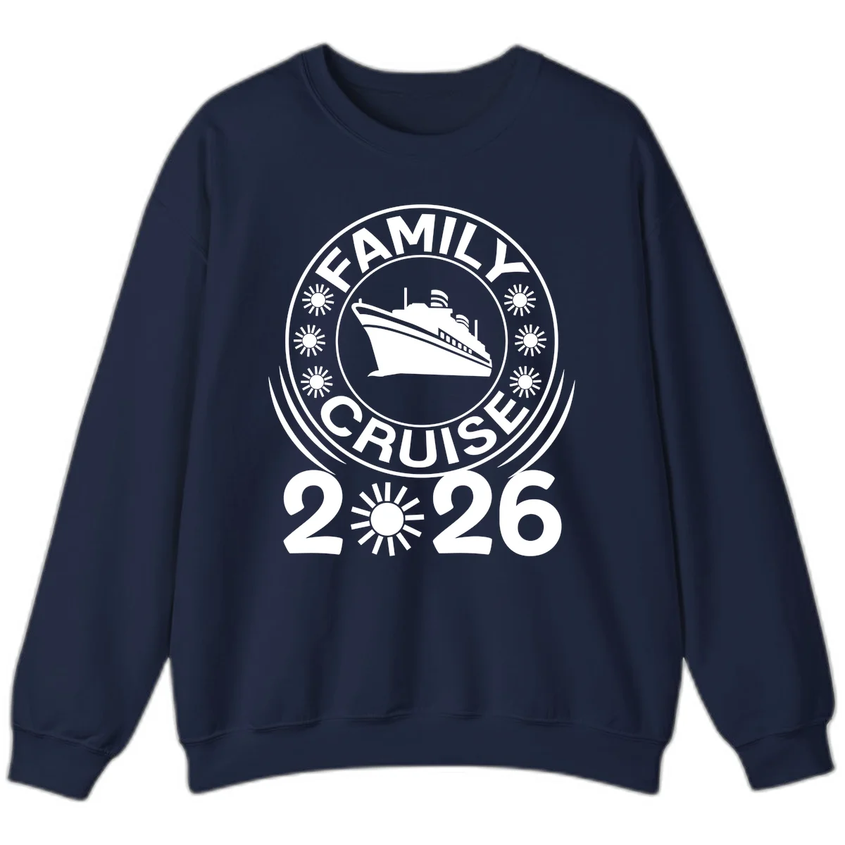 Family Cruise 2026 Badge Sweatshirt - Cozy Memories in Navy