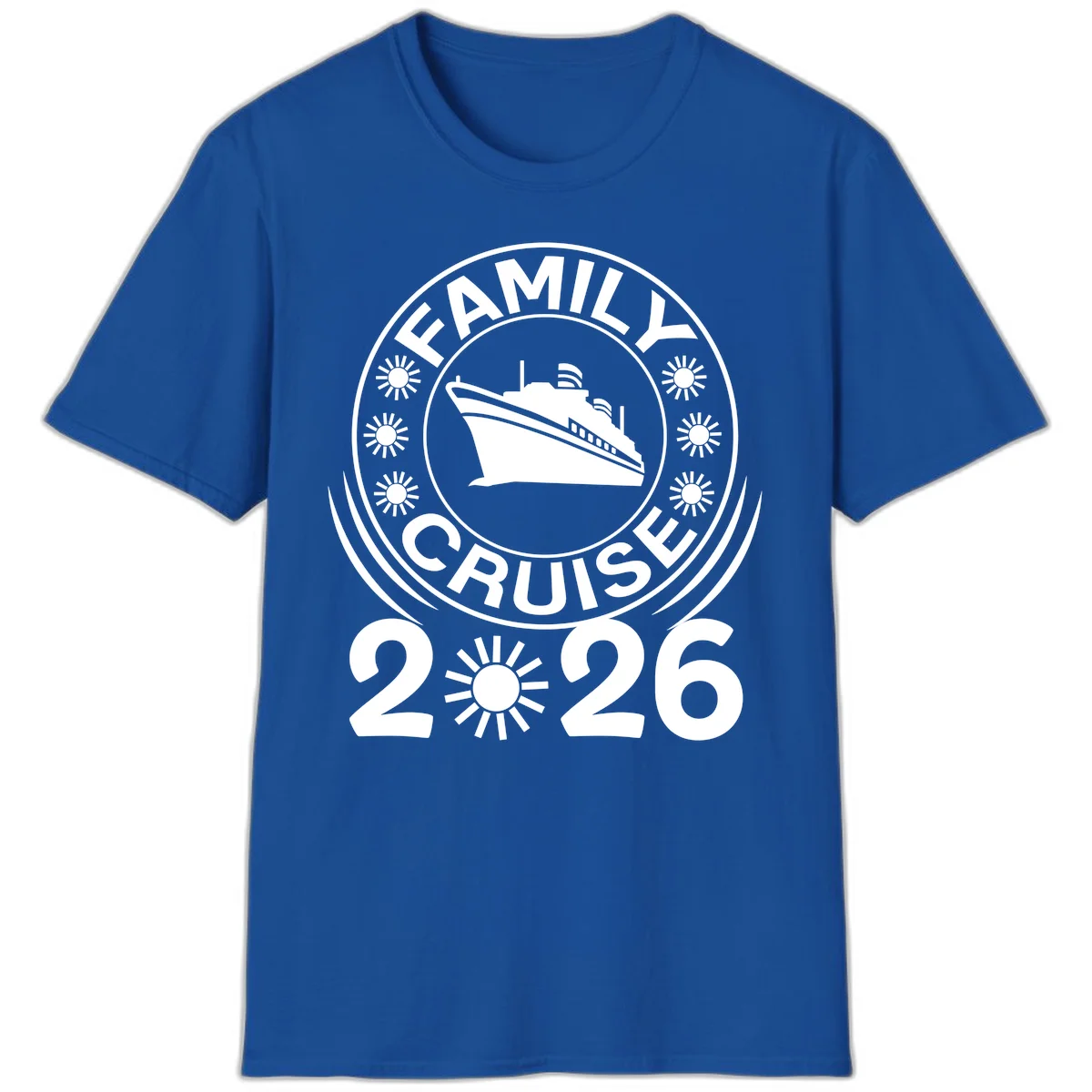 Family Cruise 2026 Badge T-Shirt - Commemorate Your Trip! in Royal