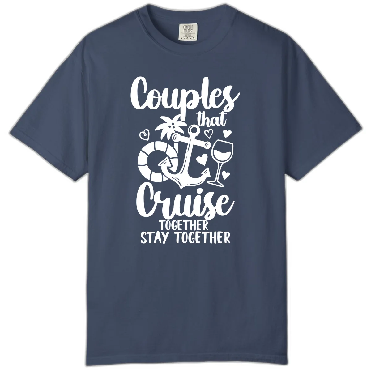 Couples That Cruise Together Comfort Color Tee in Midnight