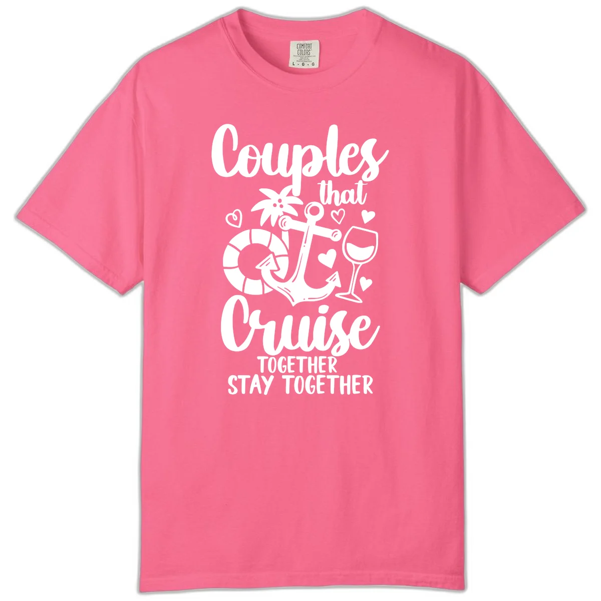 Couples That Cruise Together Comfort Color Tee in Crunchberry