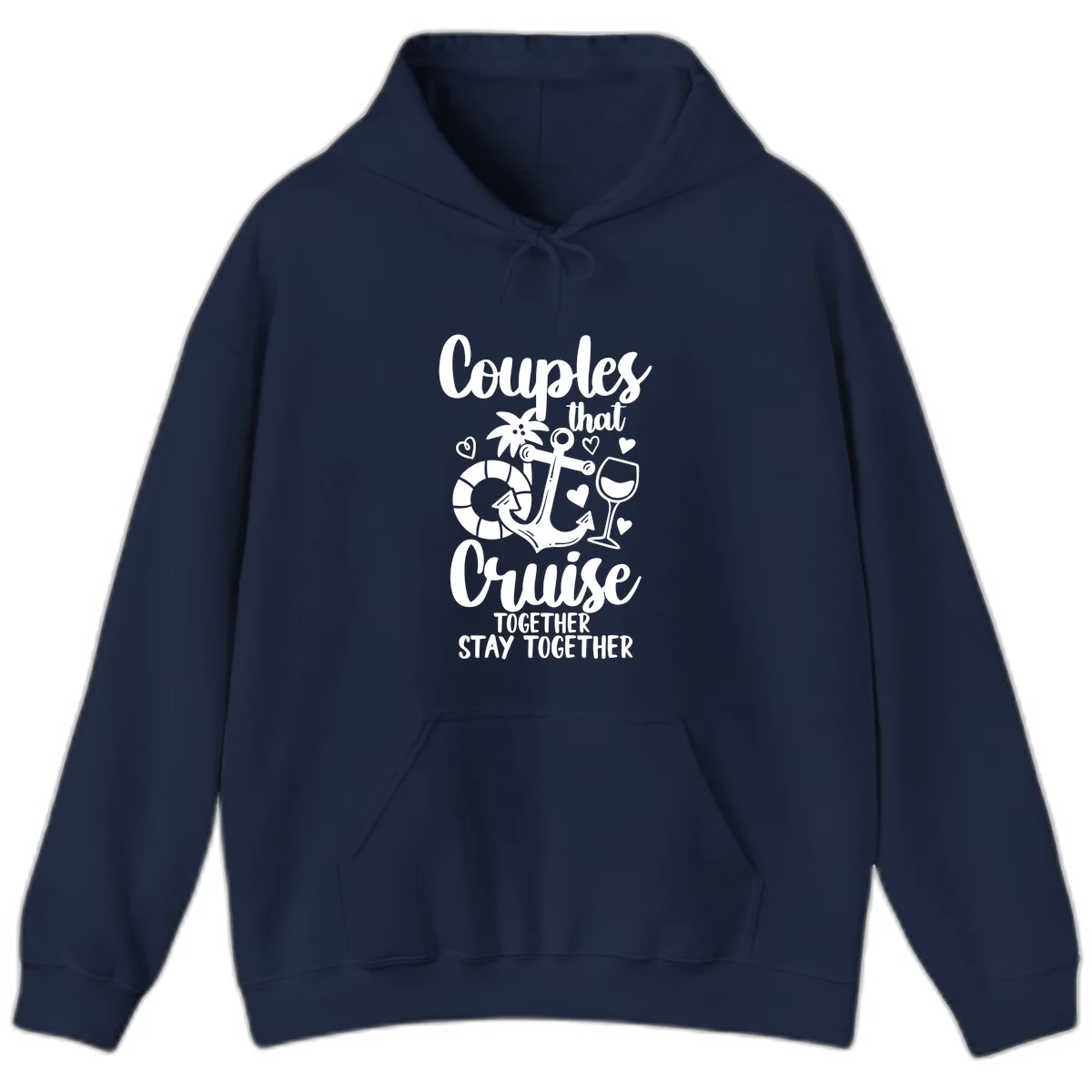 Couples That Cruise Together Hoodie in Navy