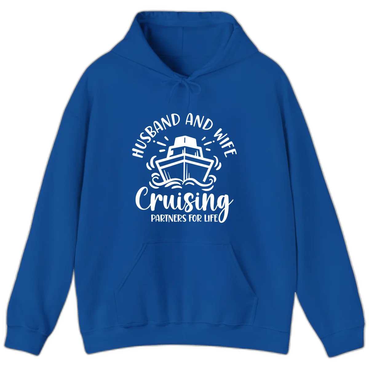 Husband And Wife Cruising Partners For Life Hoodie in Royal