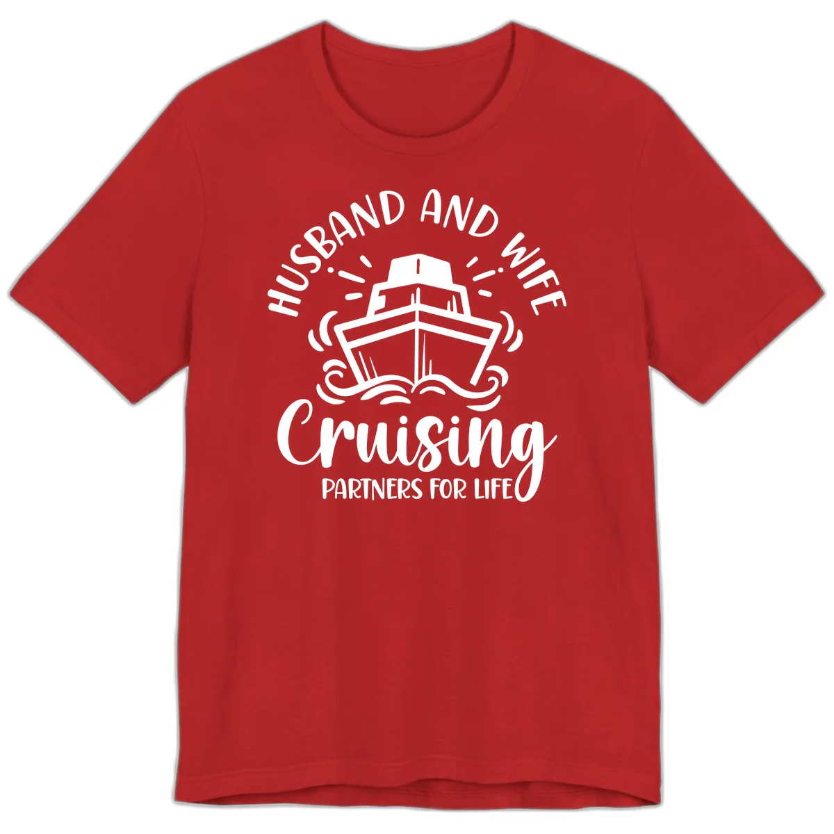 Husband And Wife Cruising Partners For Life Premium T-Shirt in Red