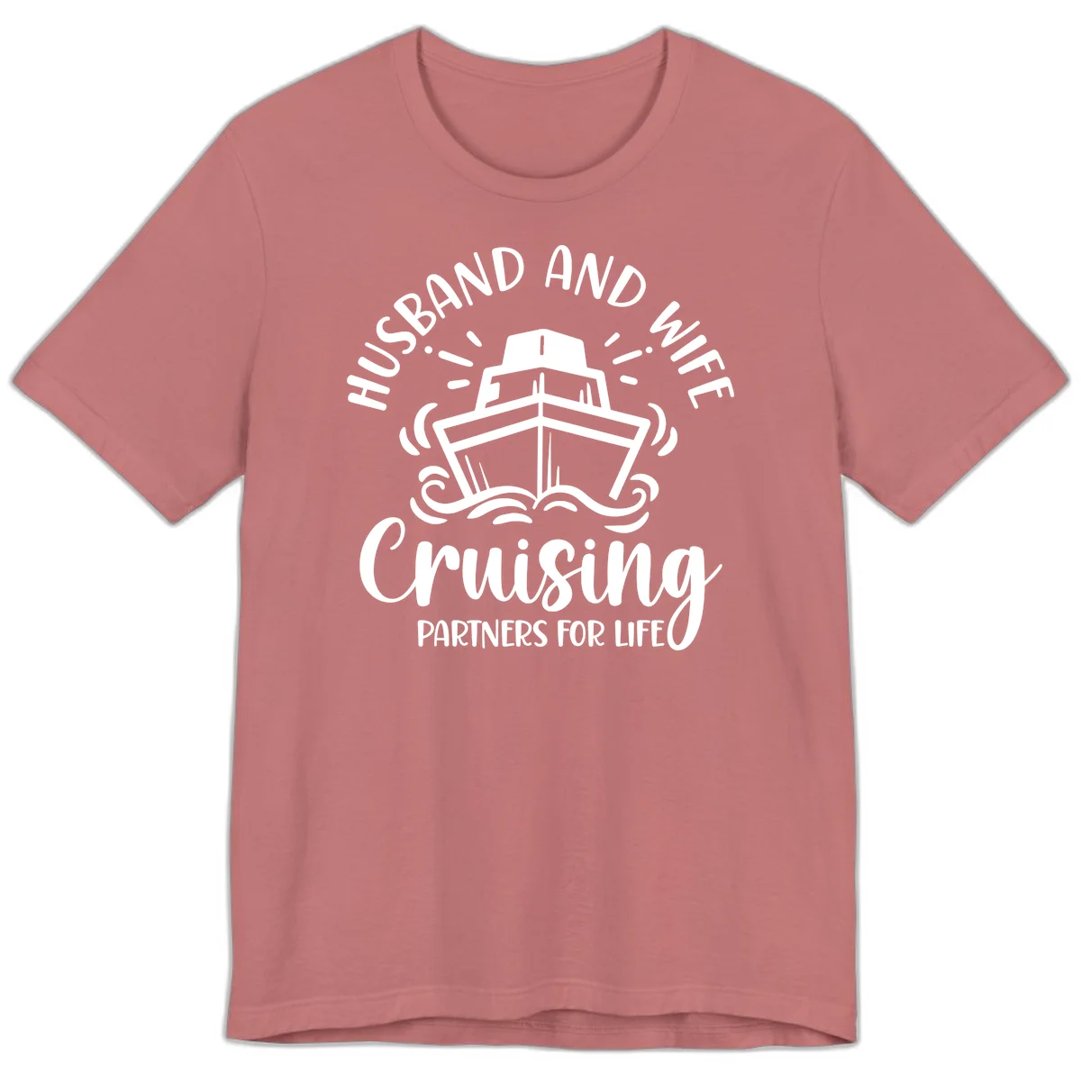 Husband And Wife Cruising Partners For Life Premium T-Shirt in Mauve