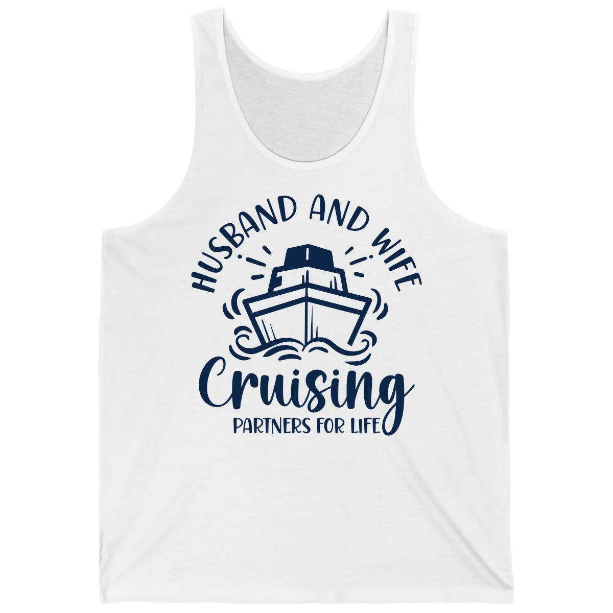 Husband And Wife Cruising Partners For Life Tank in White