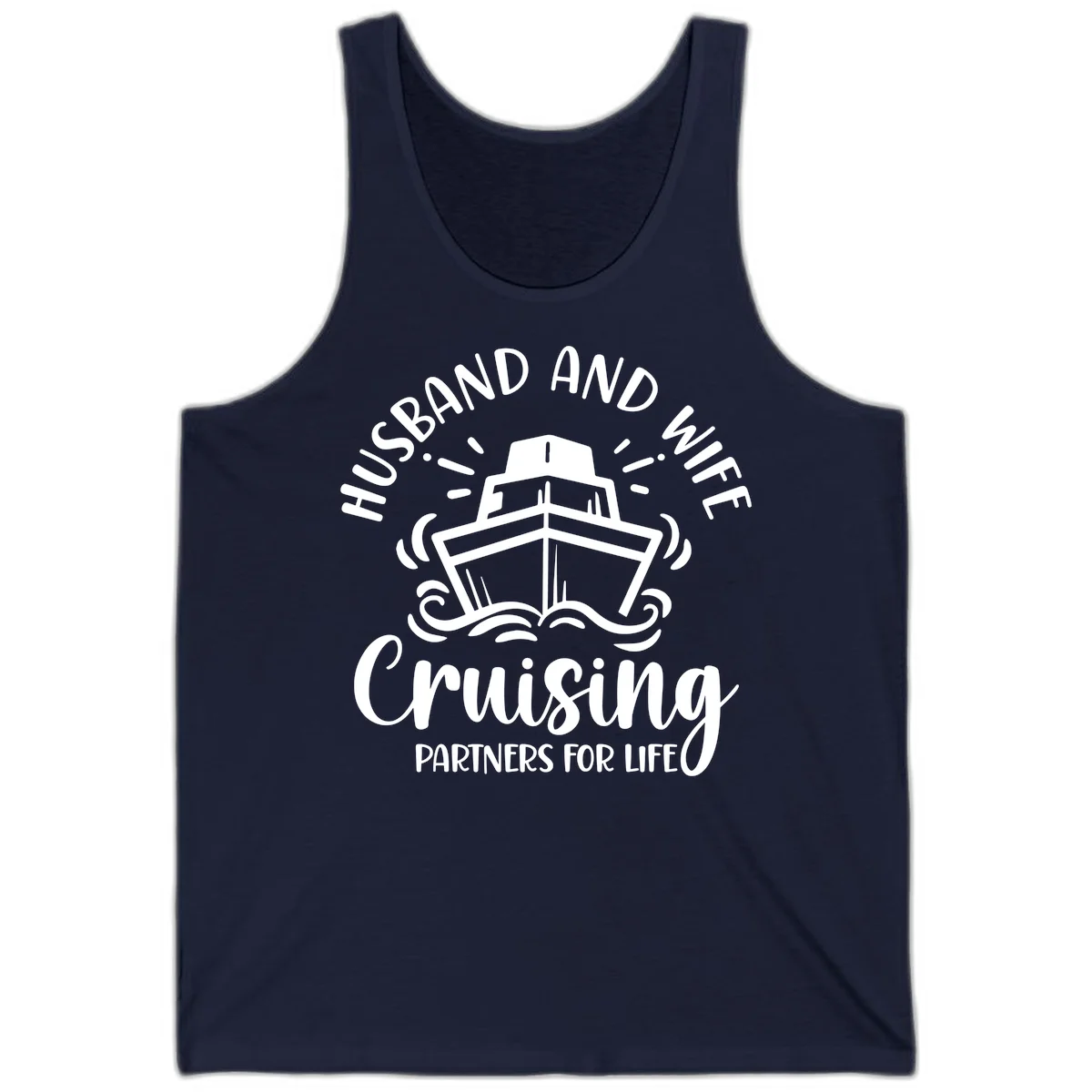 Husband And Wife Cruising Partners For Life Tank in Navy