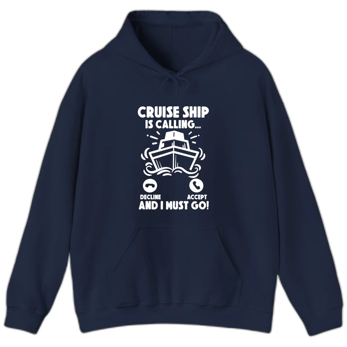 Cruise Ship Is Calling Hoodie in Navy
