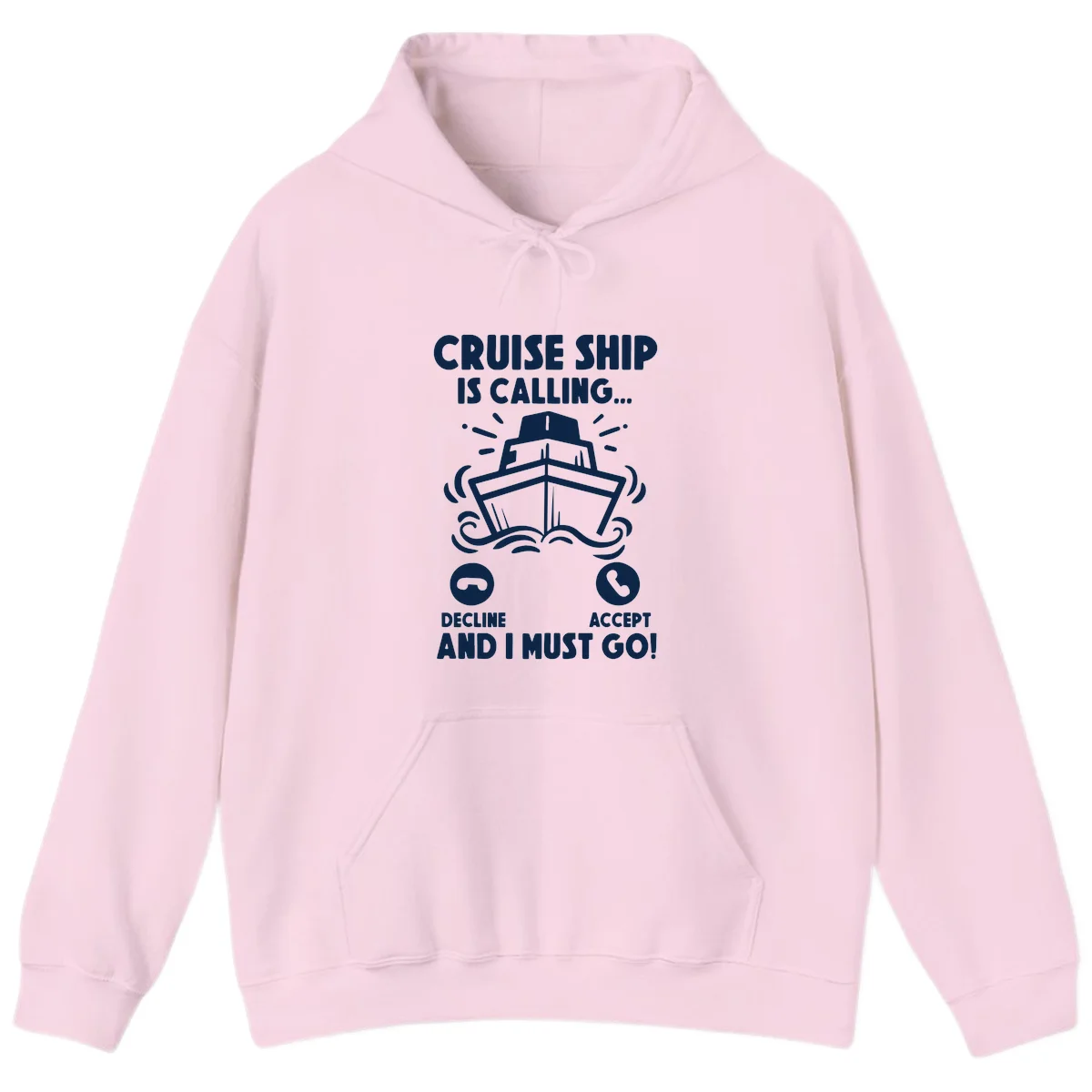 Cruise Ship Is Calling Hoodie in Light Pink