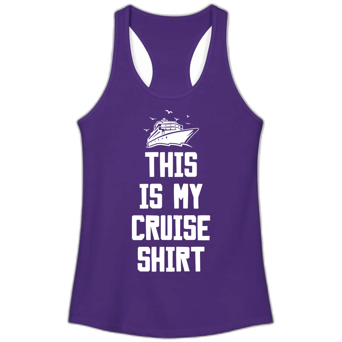This Is My Cruise Shirt Ladies Tank in Solid Purple Rush