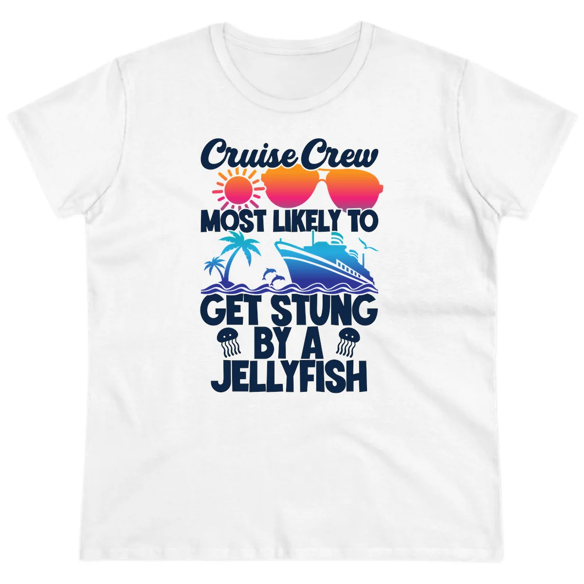 Most Likely To Get Stung By A Jellyfish Ladies Tee in White