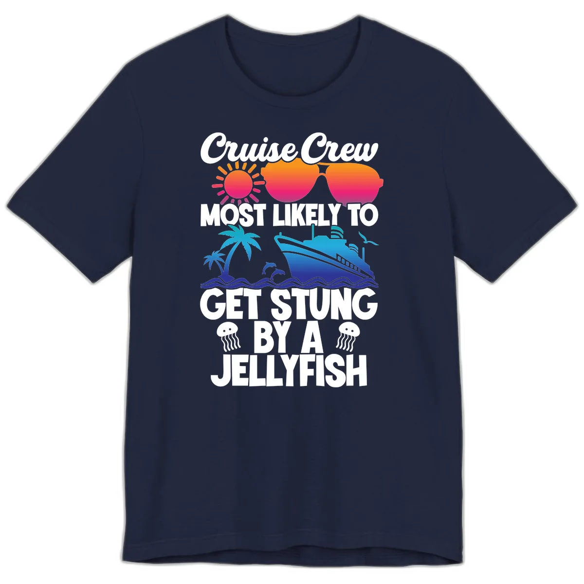 Most Likely To Get Stung By A Jellyfish Premium T-Shirt in Navy