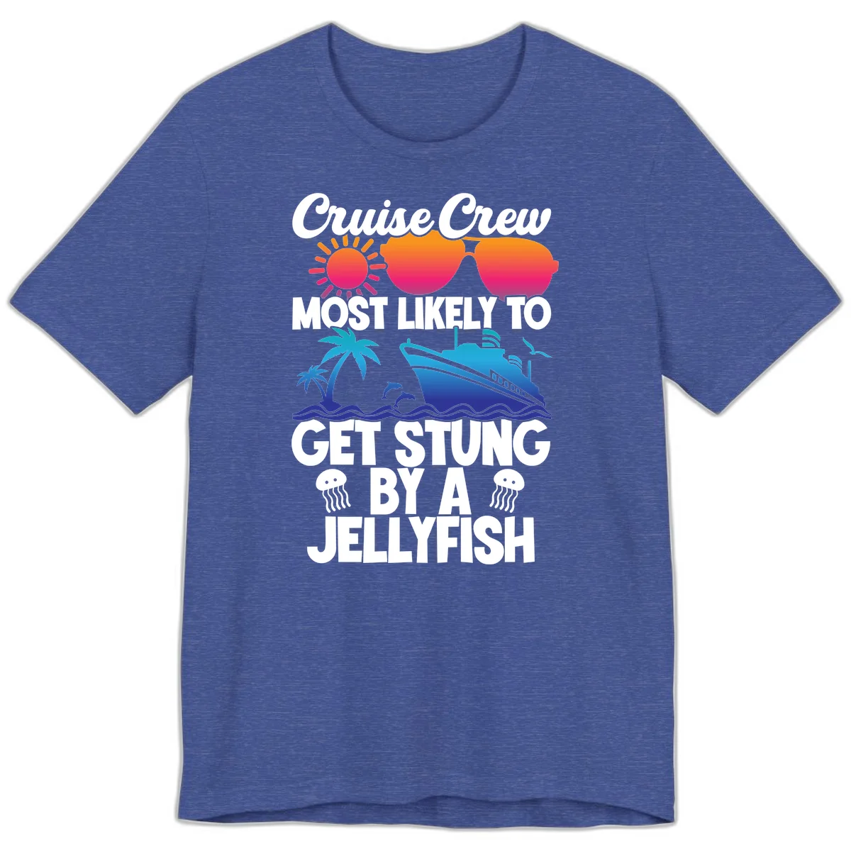Most Likely To Get Stung By A Jellyfish Premium T-Shirt in Heather True Royal