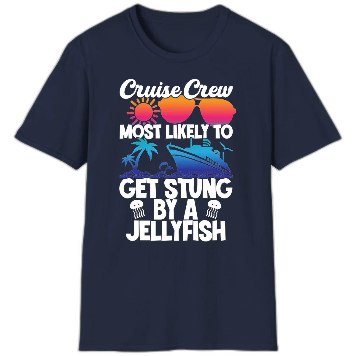 Most Likely To Get Stung By A Jellyfish T-Shirt in Navy