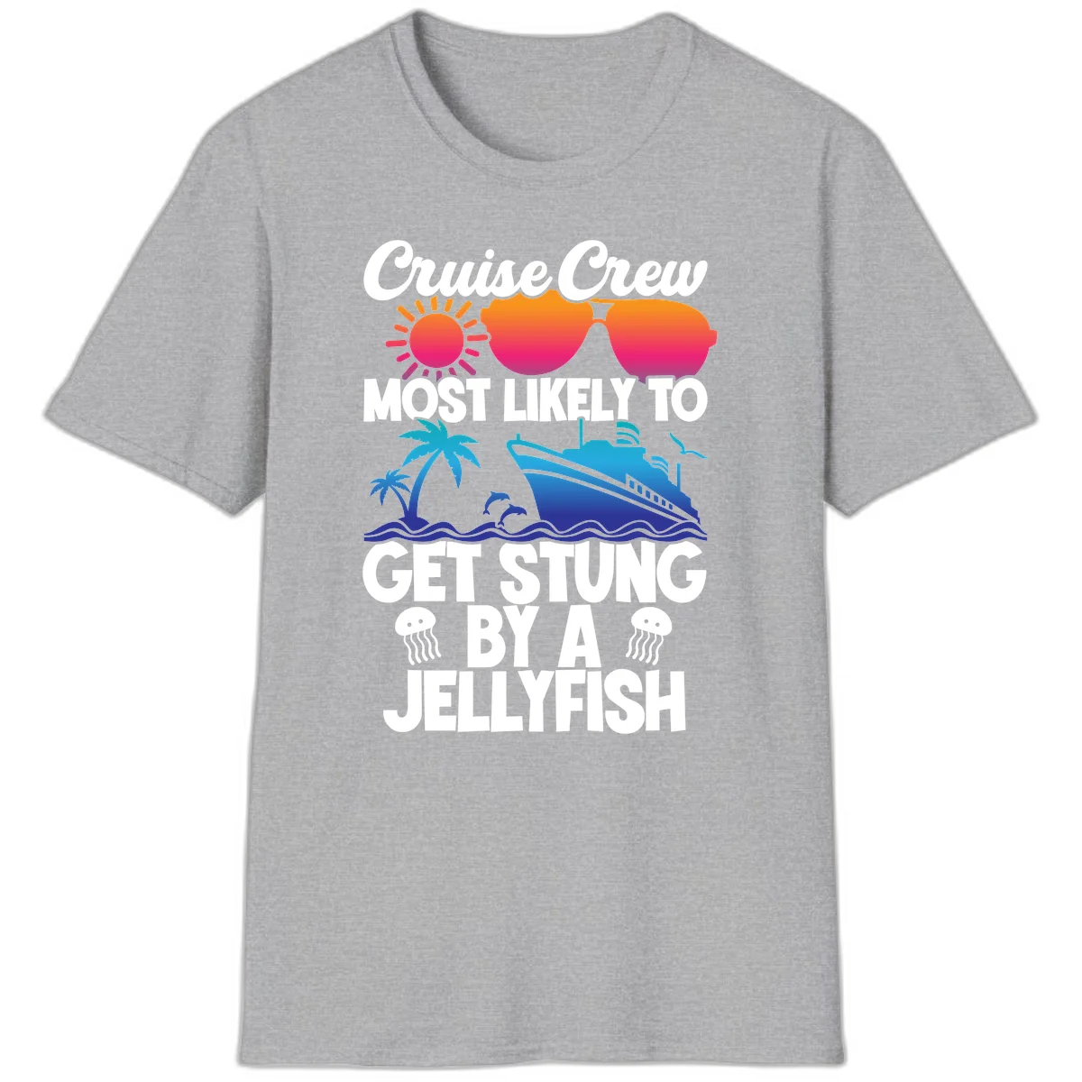 Most Likely To Get Stung By A Jellyfish T-Shirt in Sport Grey