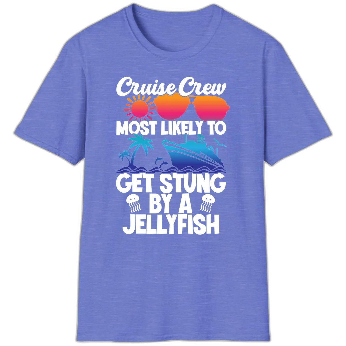 Most Likely To Get Stung By A Jellyfish T-Shirt in Heather Royal