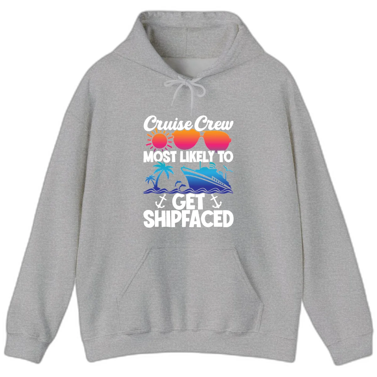 Cruise Crew Most Likely To Get Shipfaced Hoodie in Sport Grey