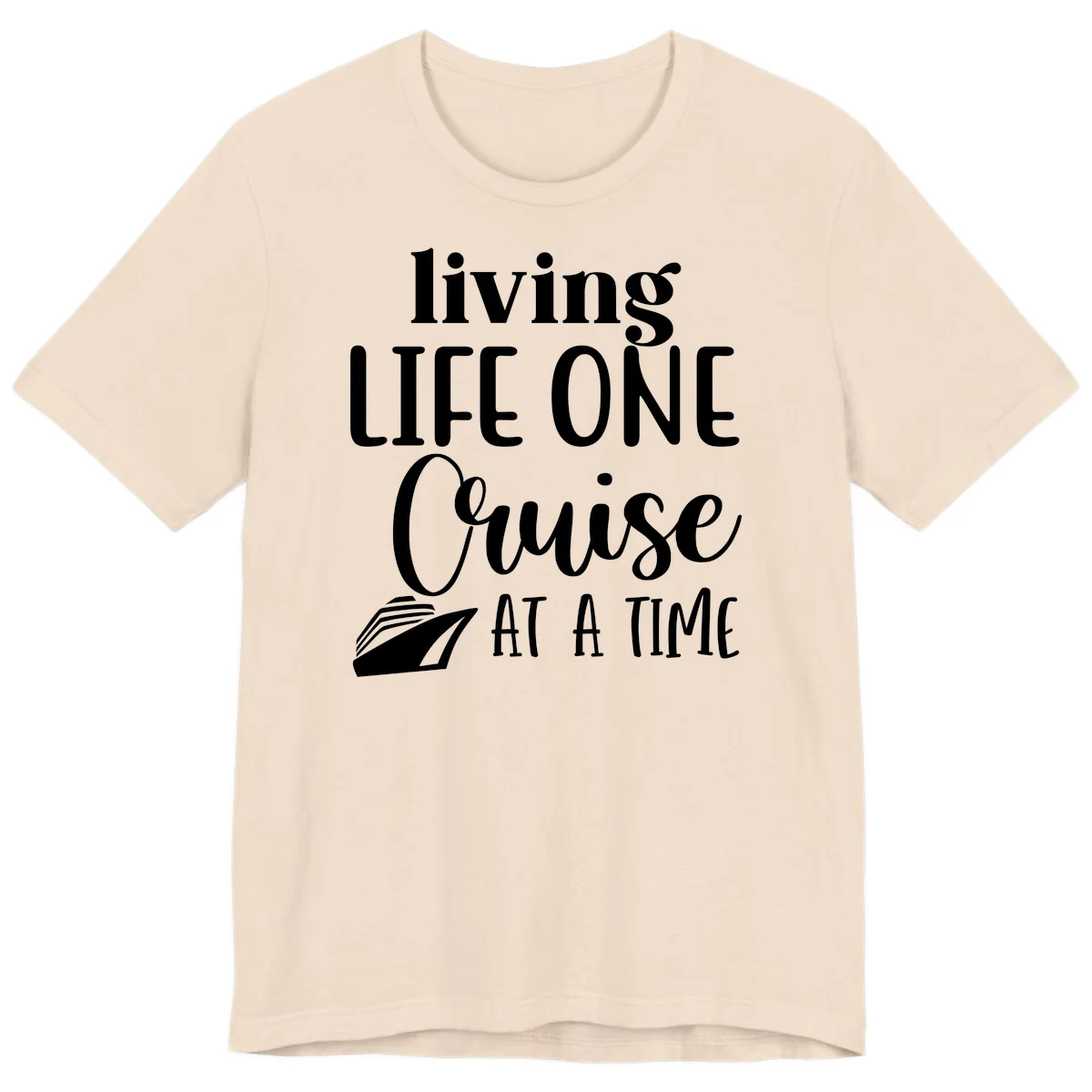 Living Life One Cruise At A Time Premium T-Shirt in Soft Cream