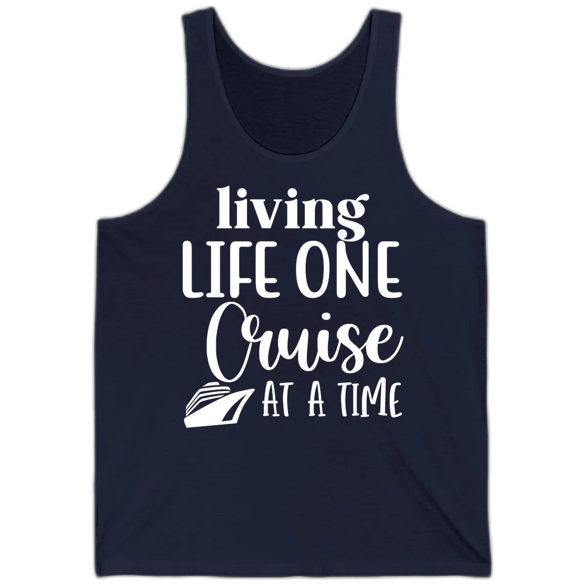 Living Life One Cruise At A Time Tank in Navy