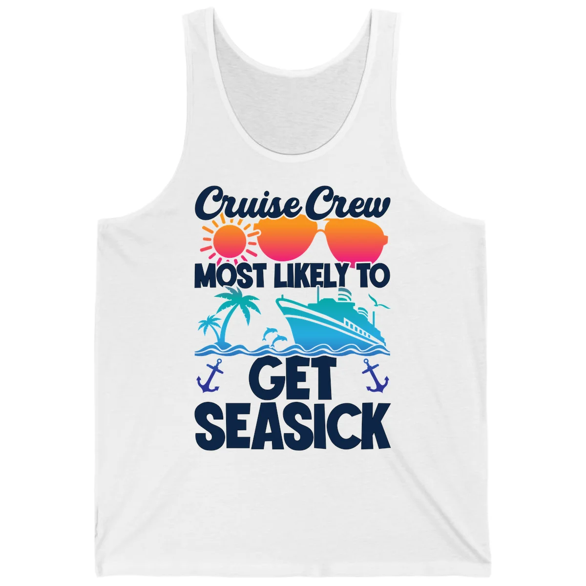Cruise Crew Most Likely To Get Seasick Tank in White