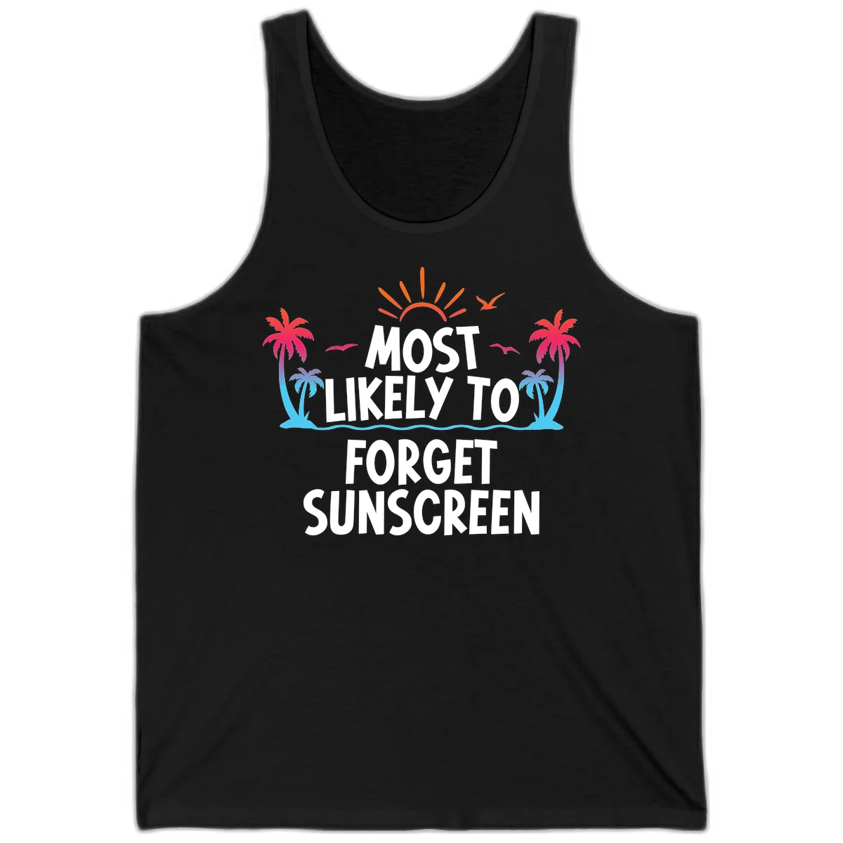 Most Likely To Forget Sunscreen Tank in Black