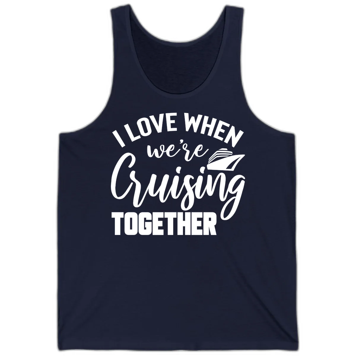 I Love When We're Cruising Together Tank in Navy