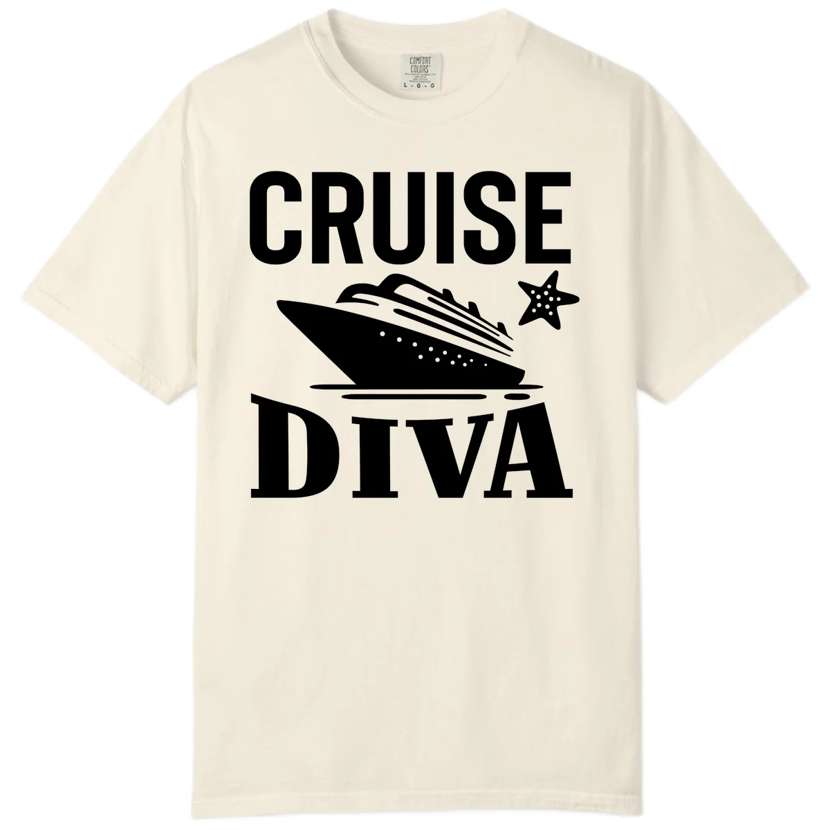 Cruise Diva Comfort Color T-Shirt in Ivory