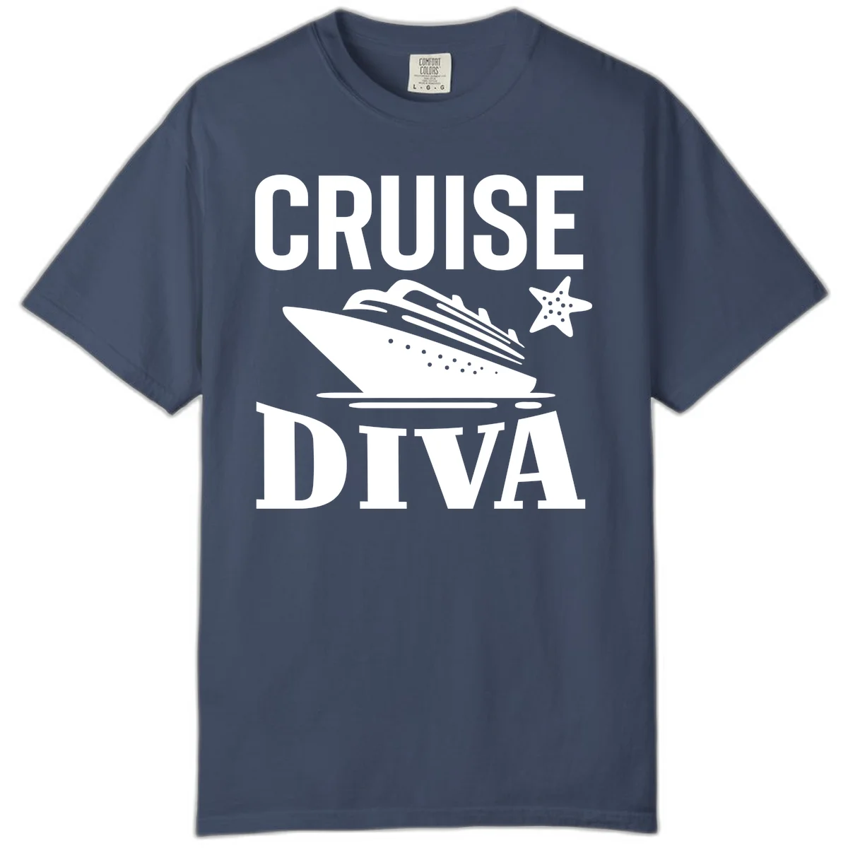 Cruise Diva Comfort Color T-Shirt in Midnight