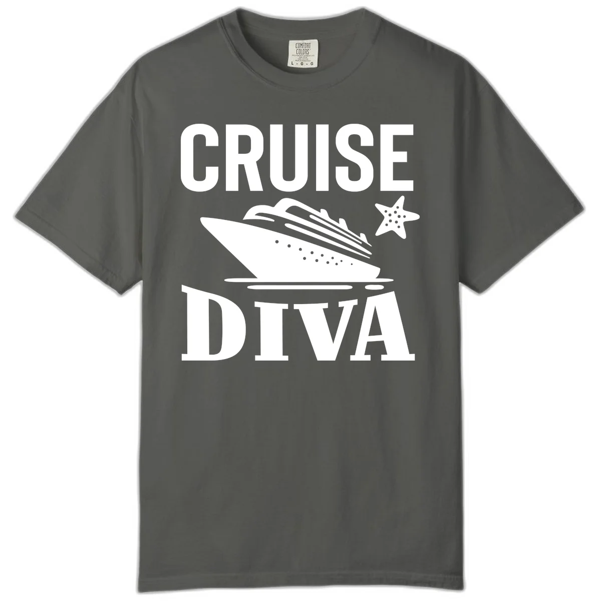 Cruise Diva Comfort Color T-Shirt in Pepper