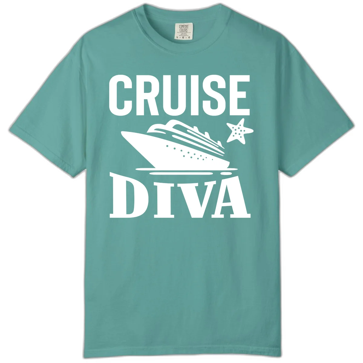Cruise Diva Comfort Color T-Shirt in Seafoam