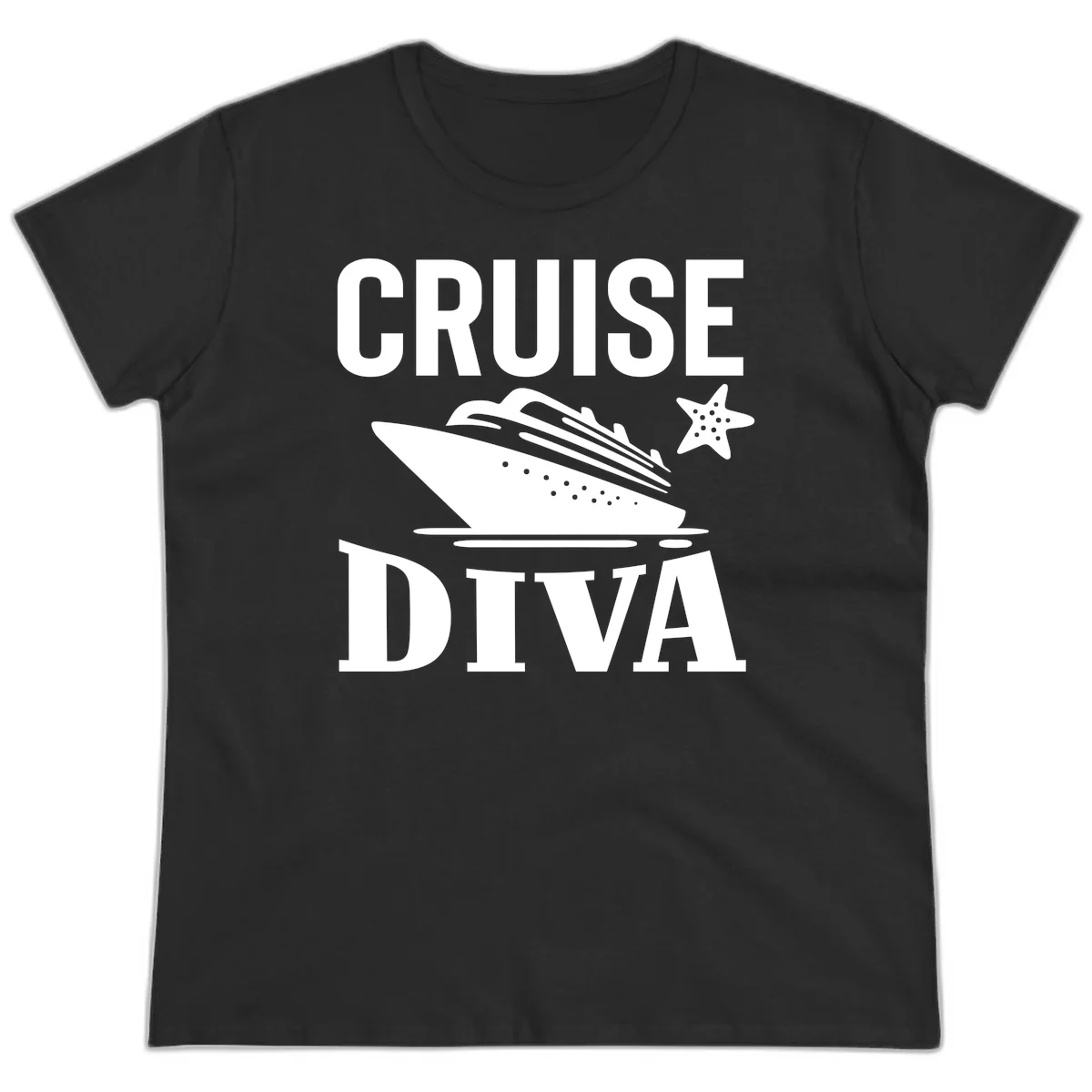 Cruise Diva Ladies Tee in Black