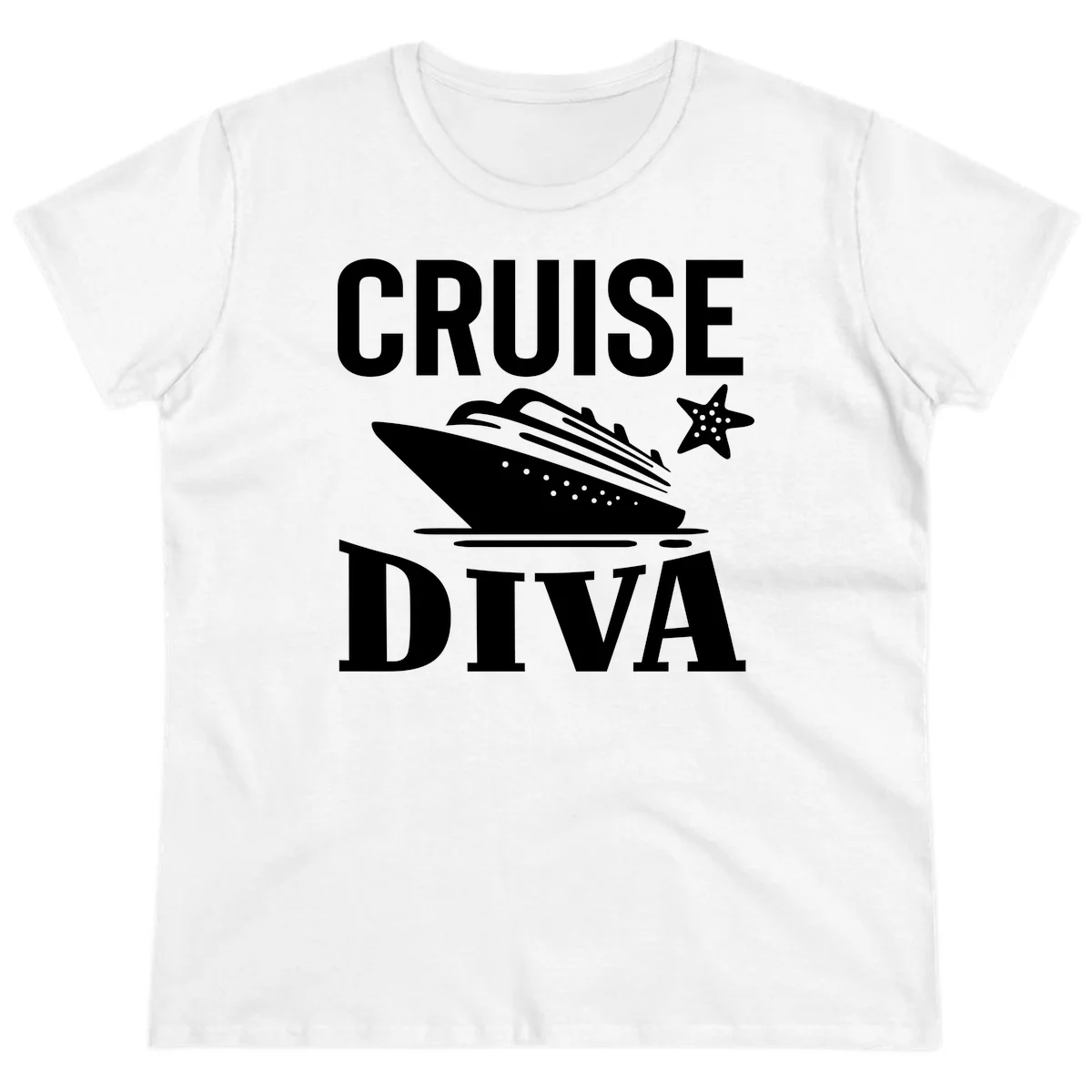 Cruise Diva Ladies Tee in White