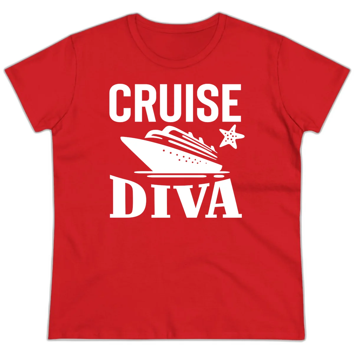 Cruise Diva Ladies Tee in Red