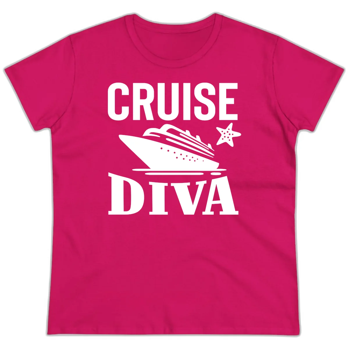 Cruise Diva Ladies Tee in Heliconia