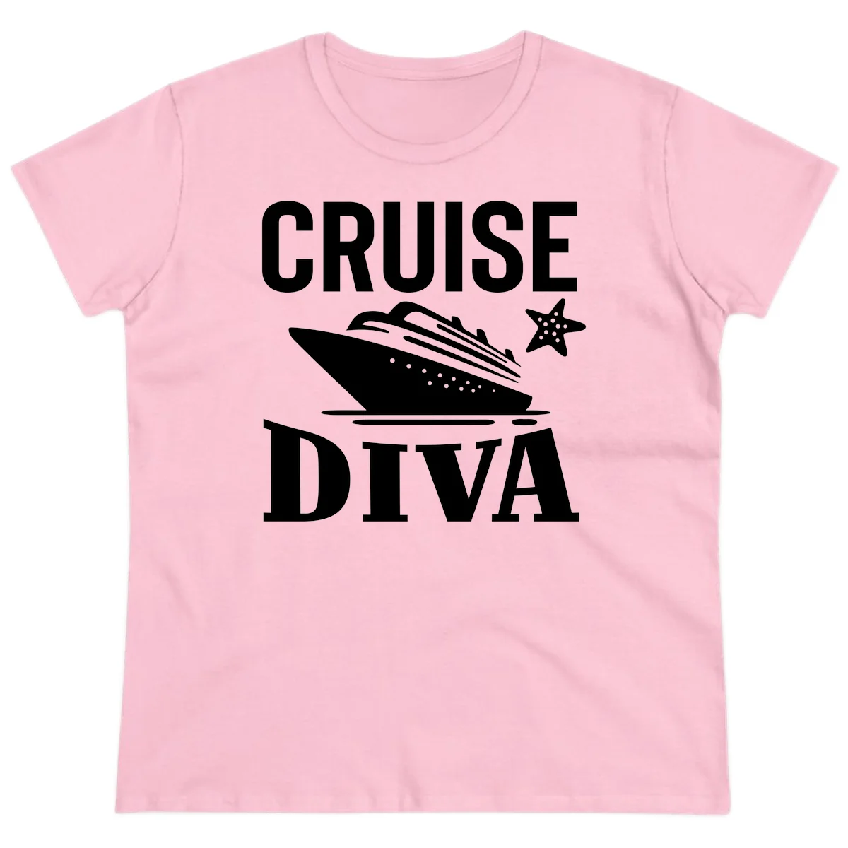 Cruise Diva Ladies Tee in Light Pink