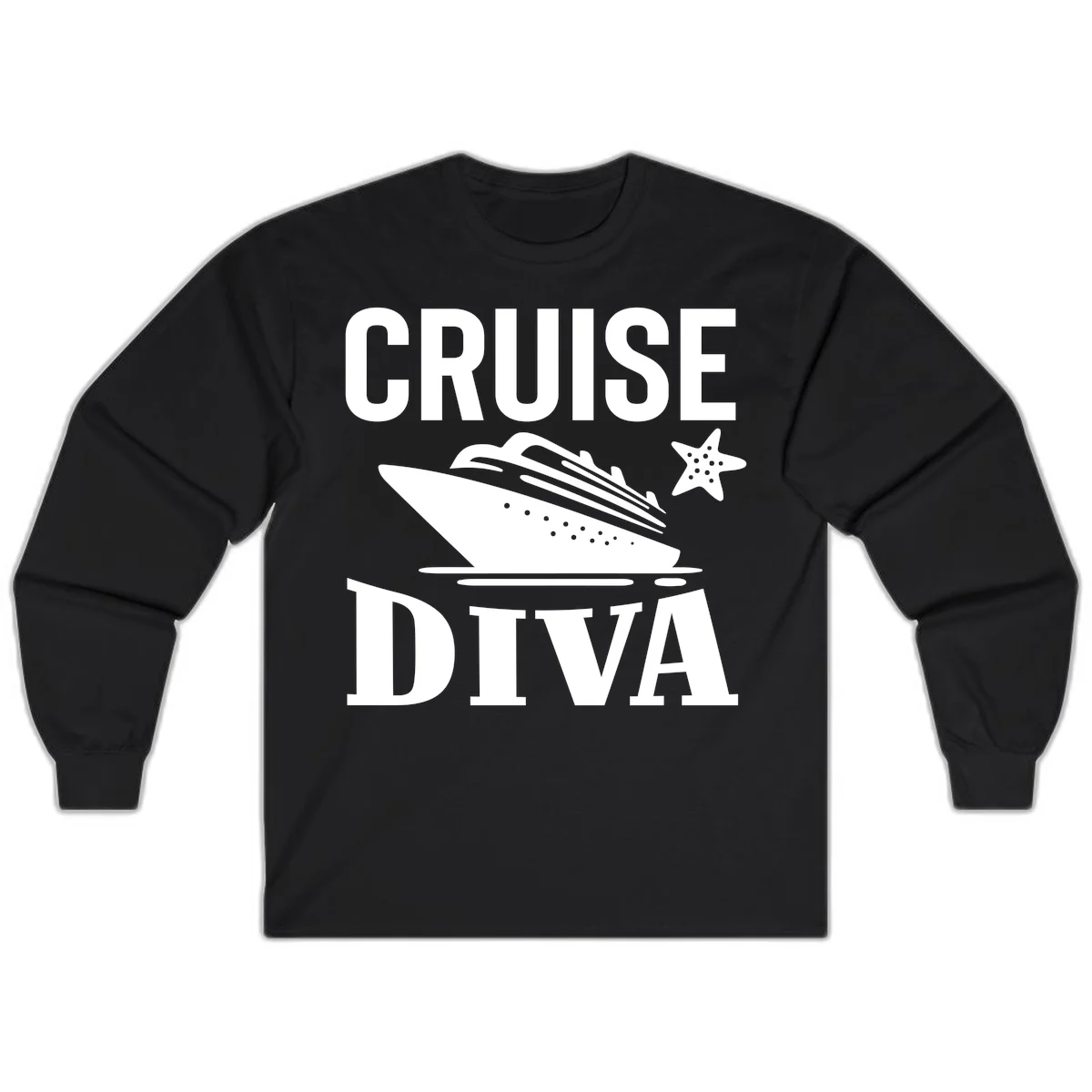 Cruise Diva Long Sleeve T-Shirt in Black
