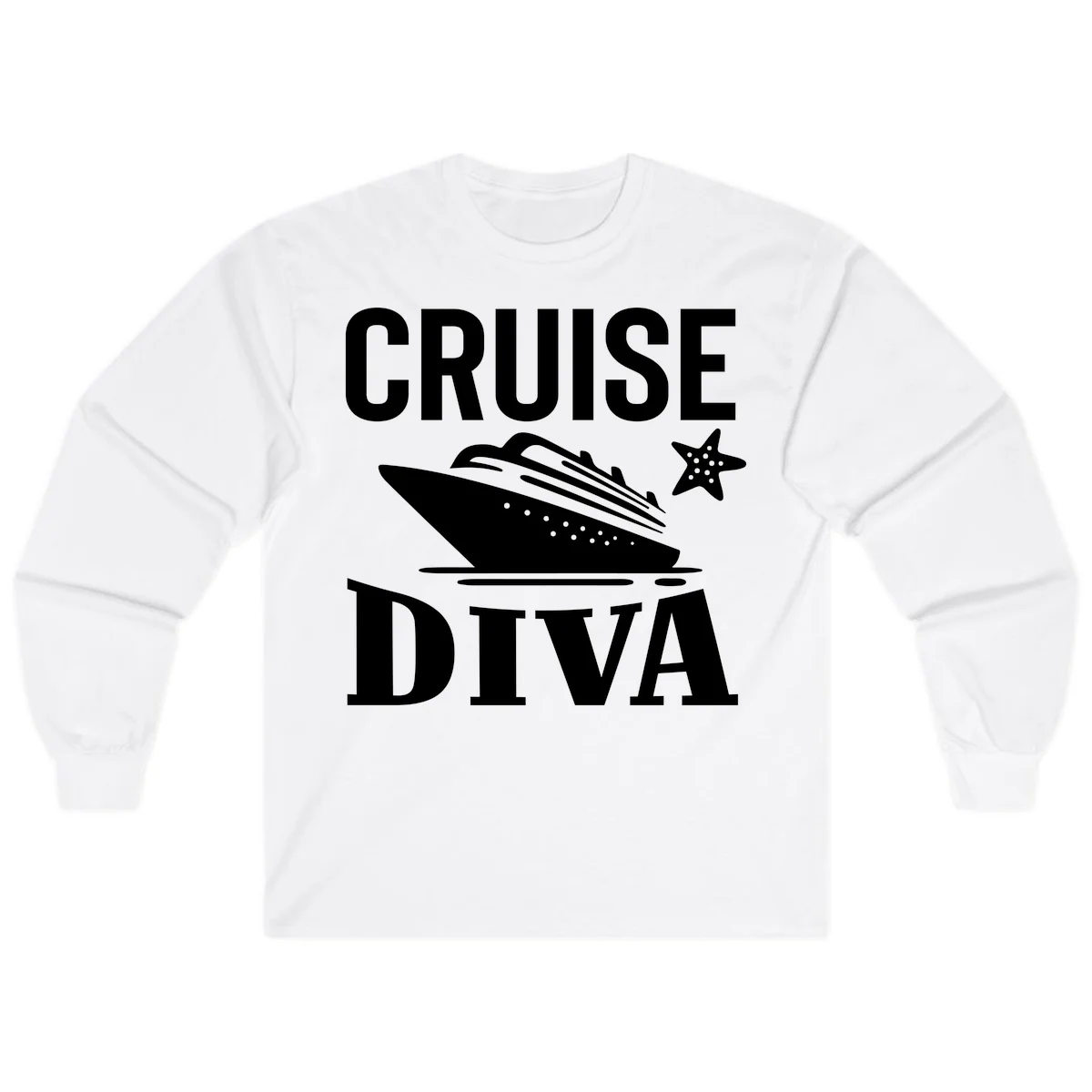 Cruise Diva Long Sleeve T-Shirt in White