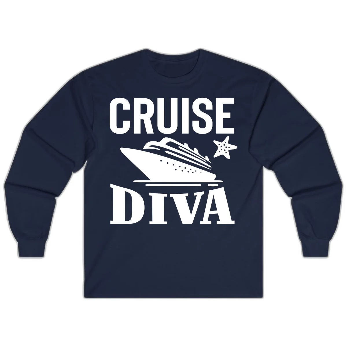 Cruise Diva Long Sleeve T-Shirt in Navy